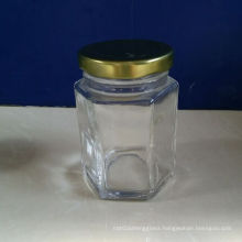 6oz Hexagonal Glass Jars with Metal Lids on Sale
